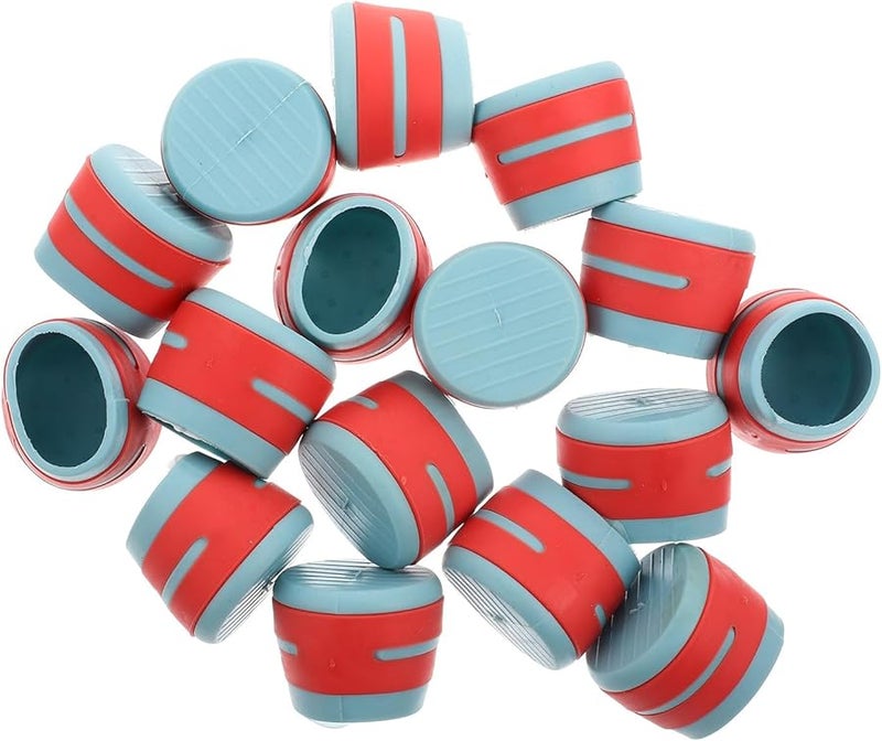Safigle 16pcs Silicone Chair Leg Caps Table Floor Protectors Non Slip Noise Reducing Pads Red Blue - Image 1